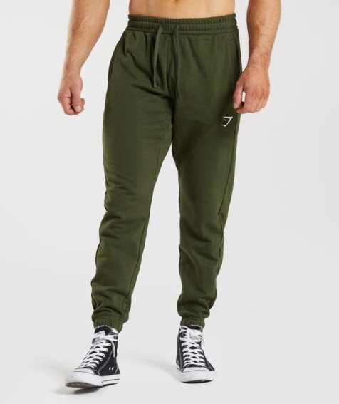 Men's Gymshark Essential Oversized Jogger Olive | NZ 9IWAKX